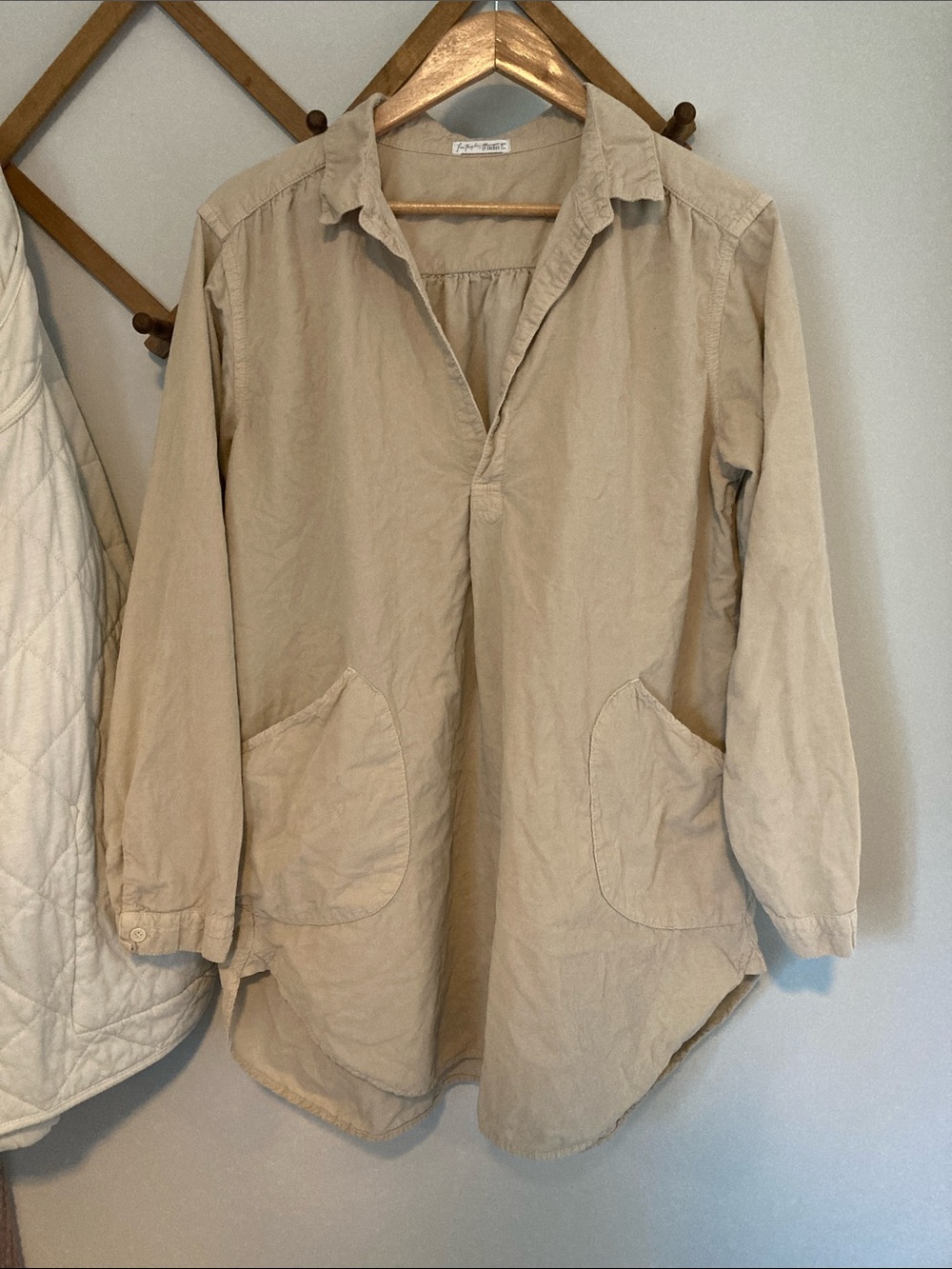 CP Shades Free People Beige Corduroy Shirt